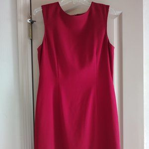 "KASPER" DARK RED LINED SHEATH DRESS (10)